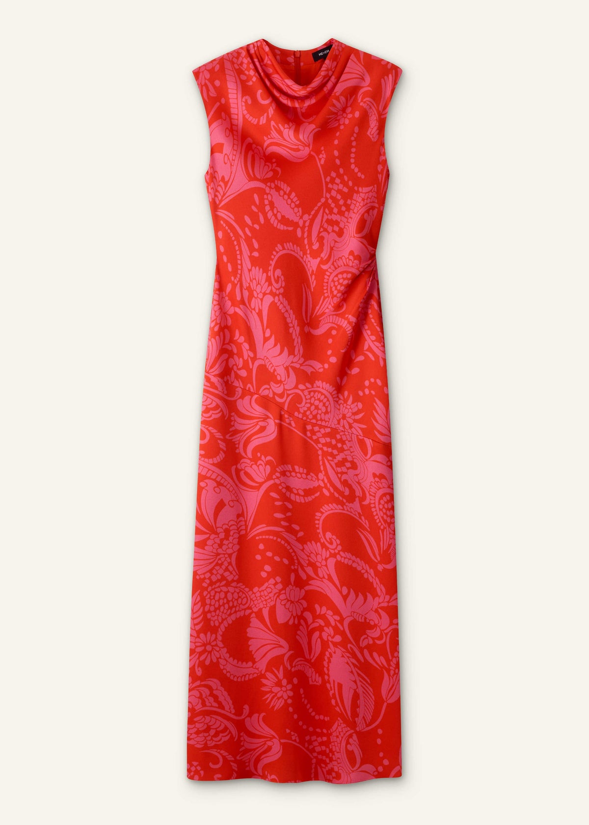 ME+EM Clothing Orange Stylised Silhouette Print Bias Cut Full Length Dress