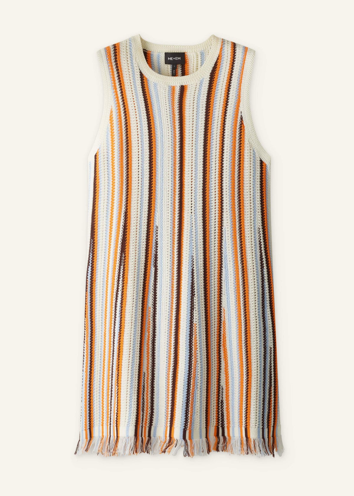 ME+EM Clothing Cream Textured Knit Mini Dress