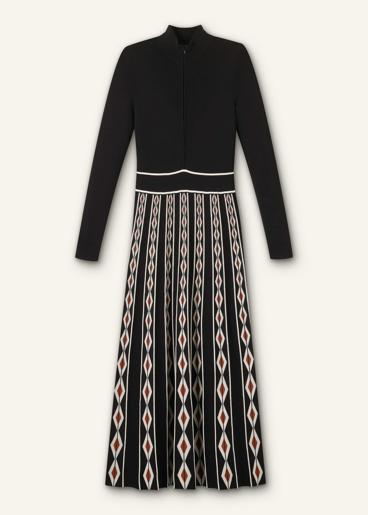 ME+EM Clothing Black Jacquard Half Zip Maxi Dress