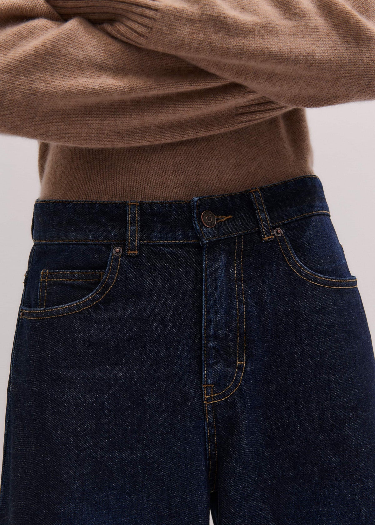 ME+EM Clothing Dark Blue Rinse Wash Ultimate Wide-Leg Jean
