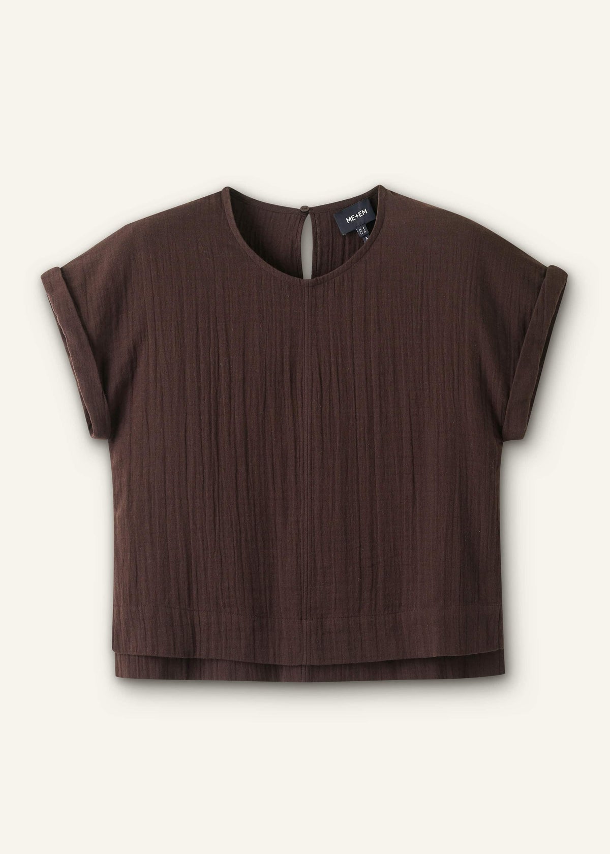 ME+EM Clothing Brown Cheesecloth T-Shirt