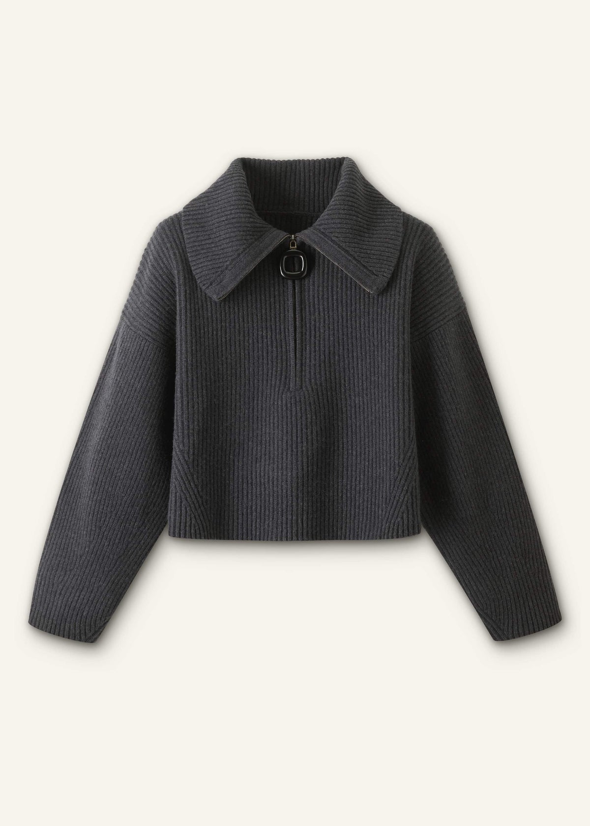 ME+EM Clothing Grey Relaxed Fly Neck Zip Jumper