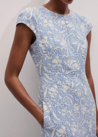 ME+EM Clothing Blue Speckled Bloom Print Fit+Flare Maxi Dress