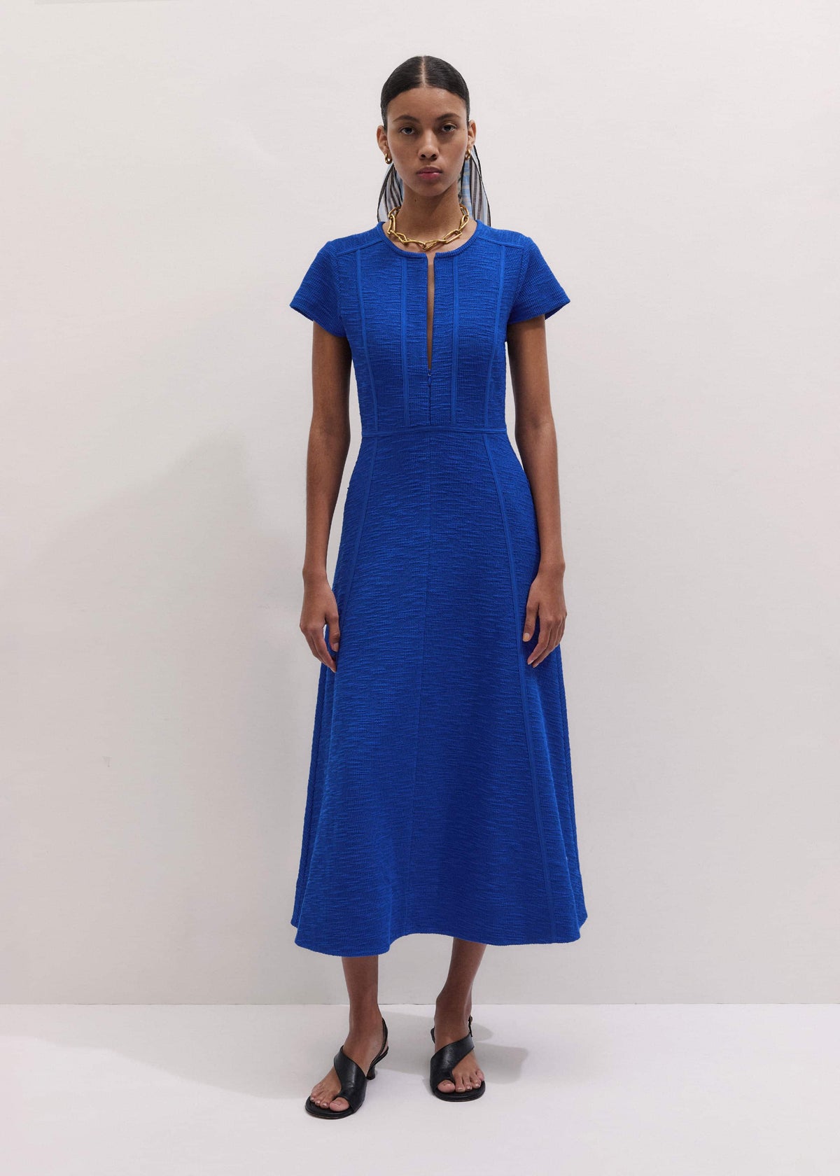 ME+EM Clothing Blue Fit + Flare Maxi Dress