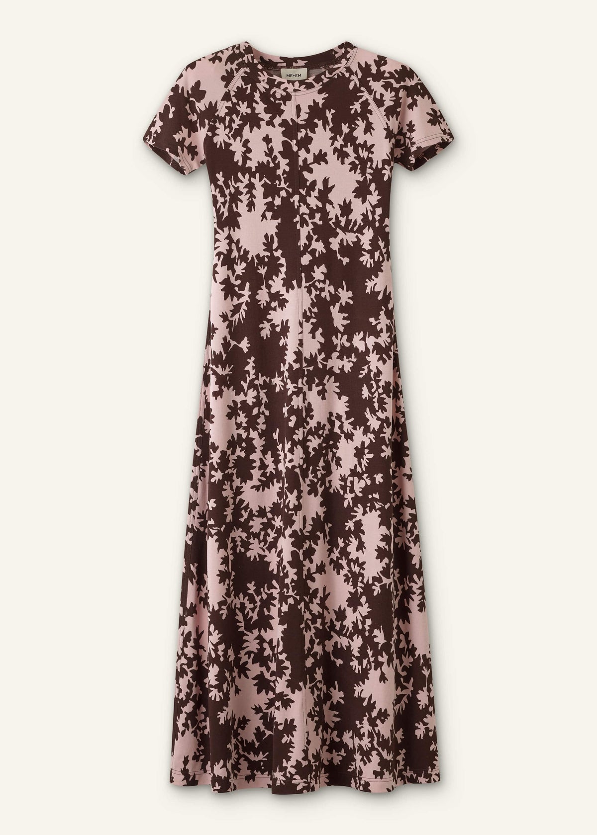 ME+EM Clothing Pink Speckled Bloom Print Contour Maxi Dress