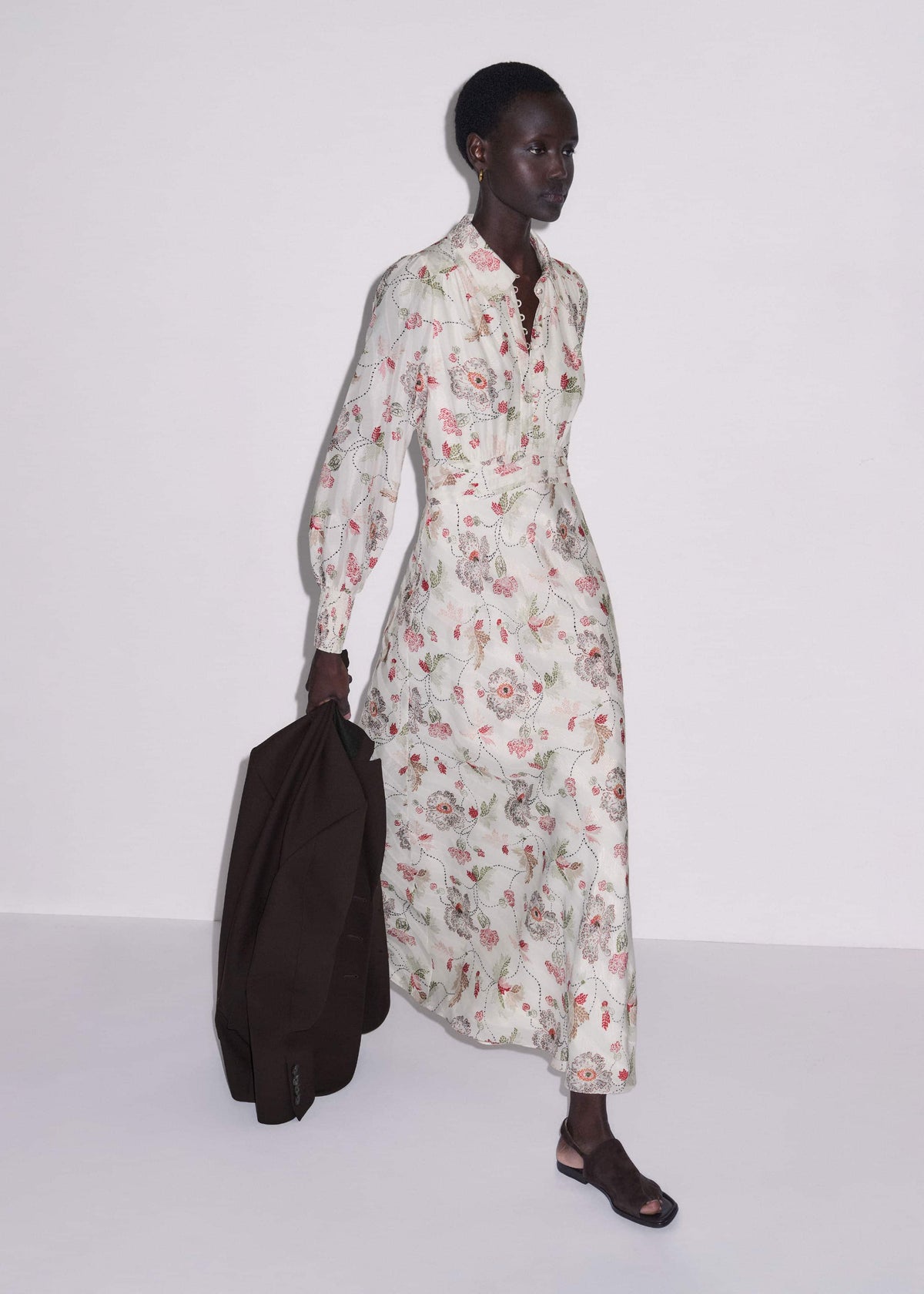 ME+EM Clothing Cream Fit + Flare Maxi Dress
