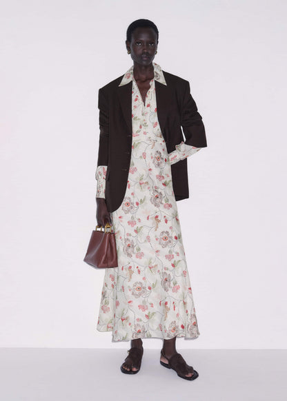 ME+EM Clothing Cream Fit + Flare Maxi Dress