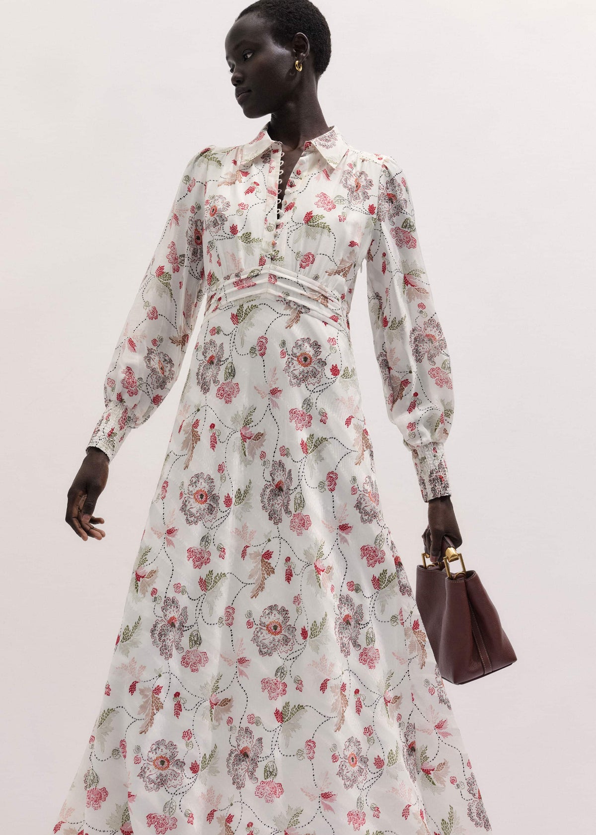 ME+EM Clothing Cream Fit + Flare Maxi Dress