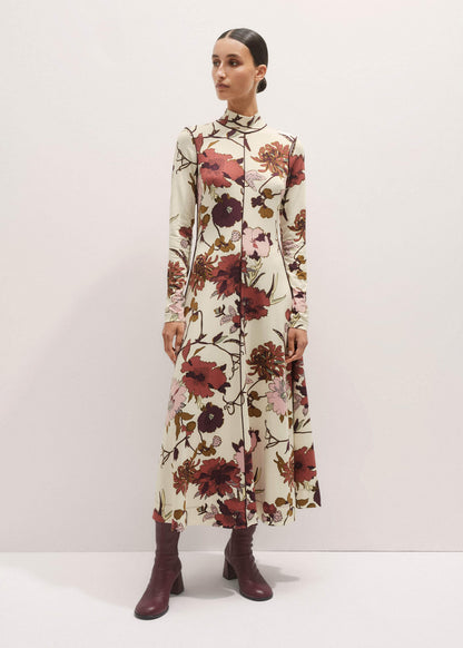 ME+EM Clothing Cream High Neck Jersey Maxi Dress