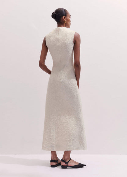 ME+EM Clothing Cream Cowl Neck Fit and Flare Maxi Dress