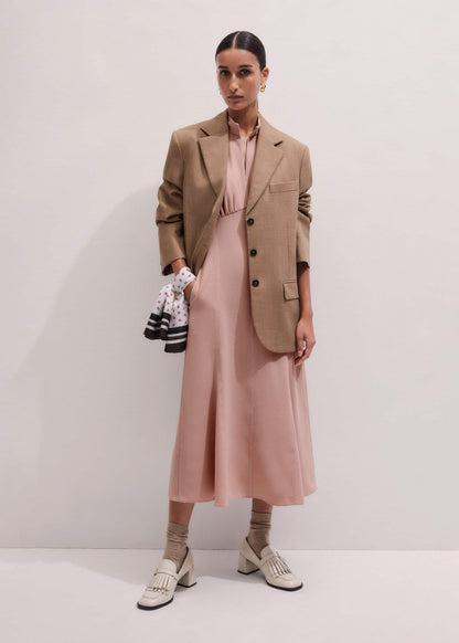 ME+EM Clothing Smoke Pink Contrast Stitch Midi Dress