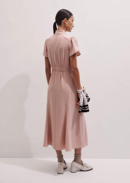 ME+EM Clothing Smoke Pink Contrast Stitch Midi Dress