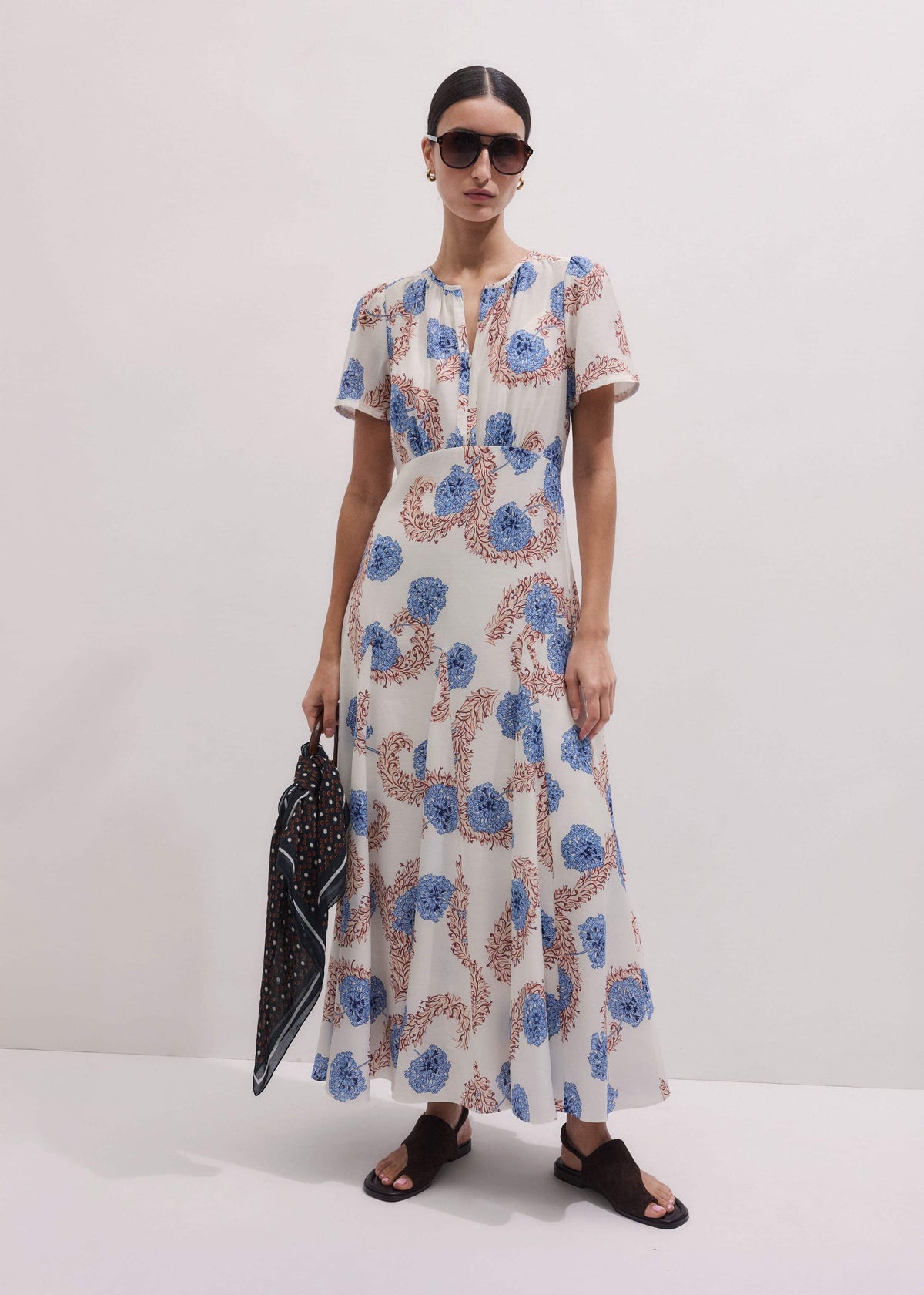 ME+EM Clothing Cream Fit + Flare Maxi Dress