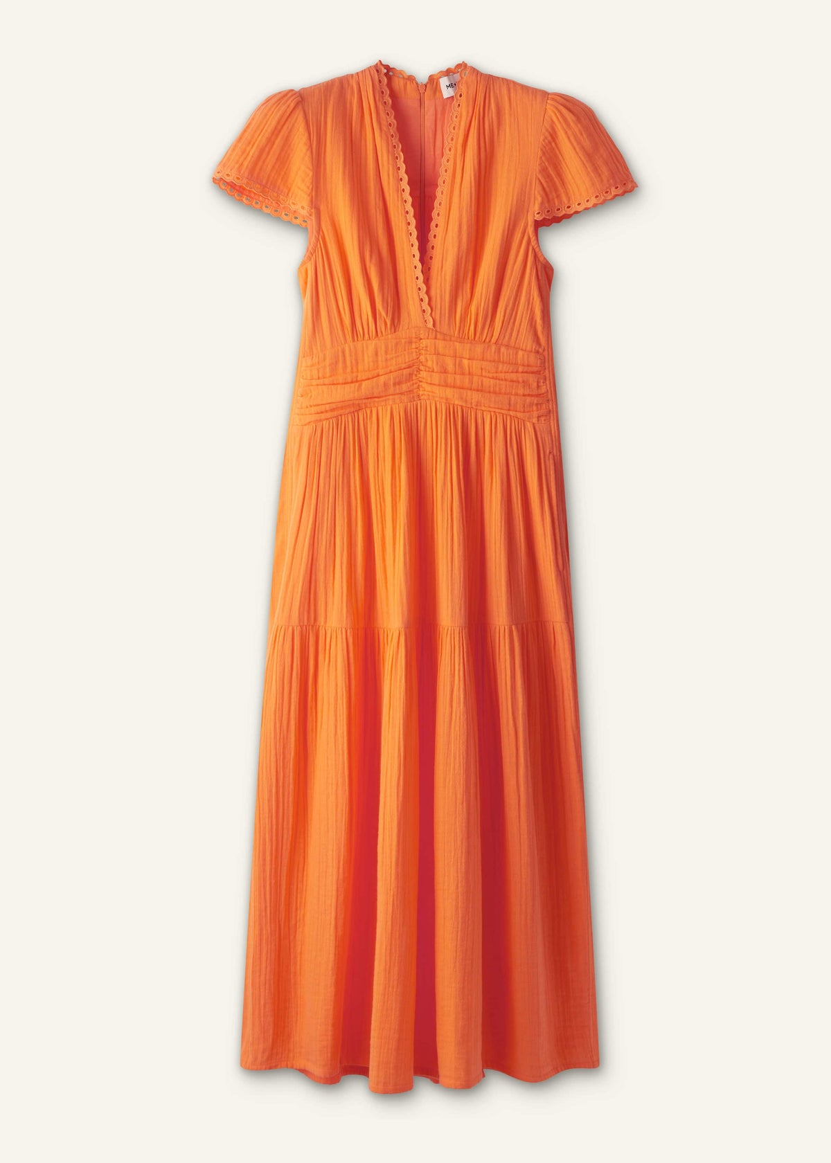 ME+EM Clothing Orange Cheesecloth Fit + Flare Maxi Dress