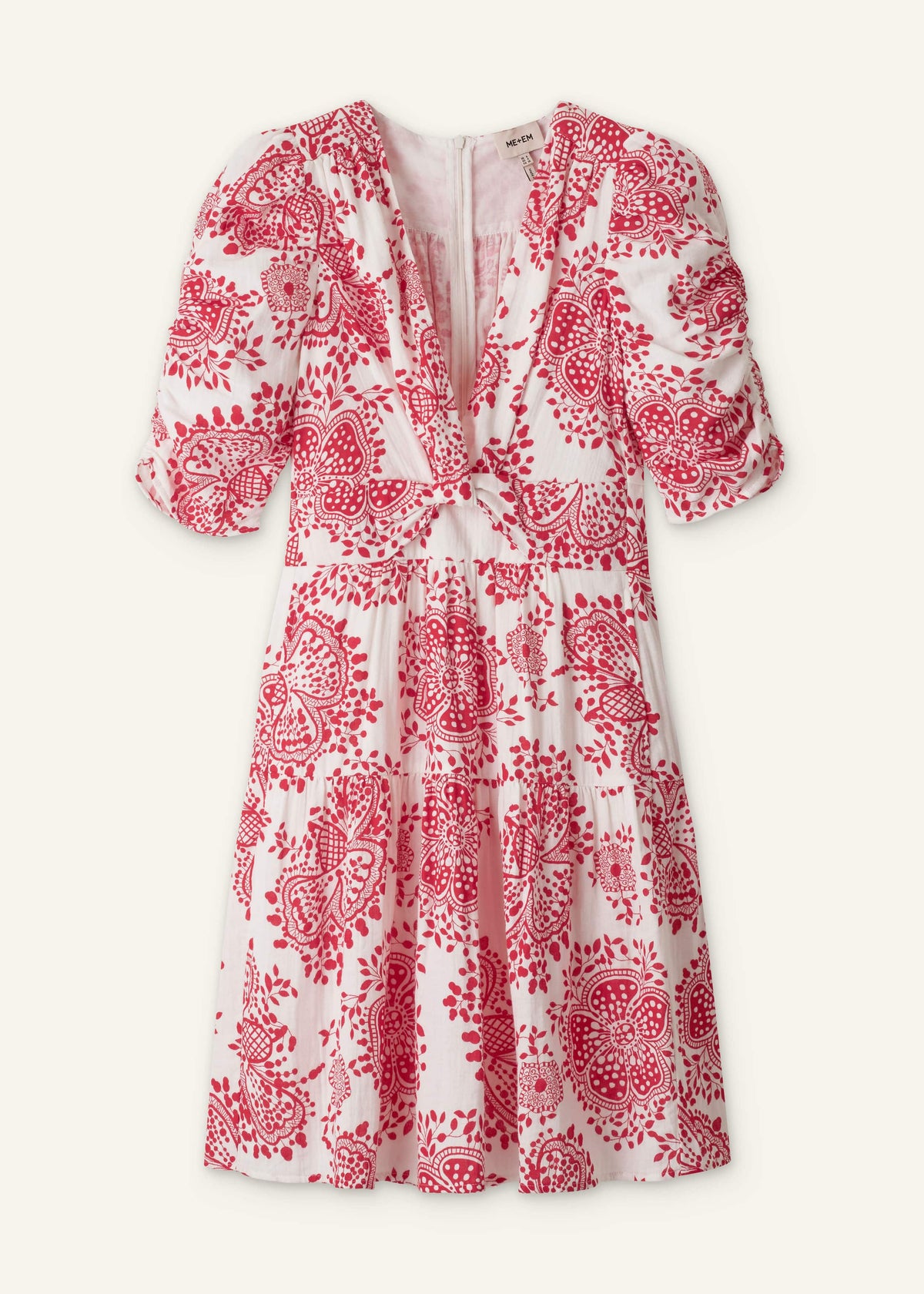 ME+EM Clothing White Cheesecloth Fit + Flare Short Dress