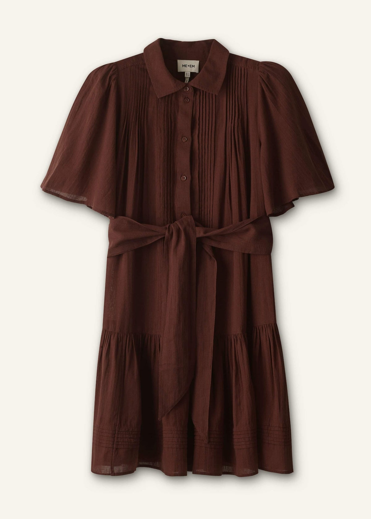 ME+EM Clothing Cinnamon Brown Mini Swing Dress