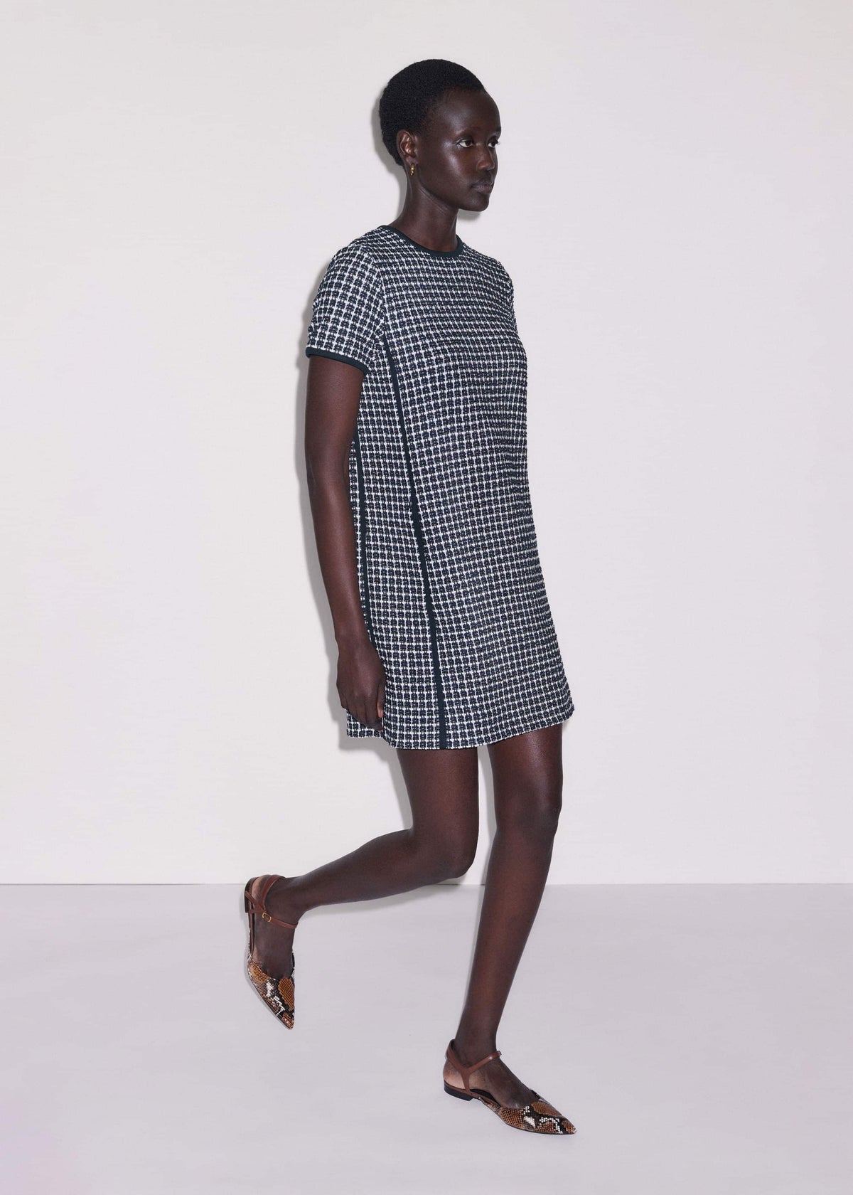 ME+EM Clothing Navy Textured Short Sleeve Mini Dress