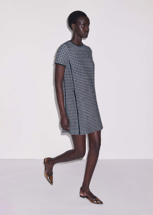 ME+EM Clothing Navy Textured Short Sleeve Mini Dress
