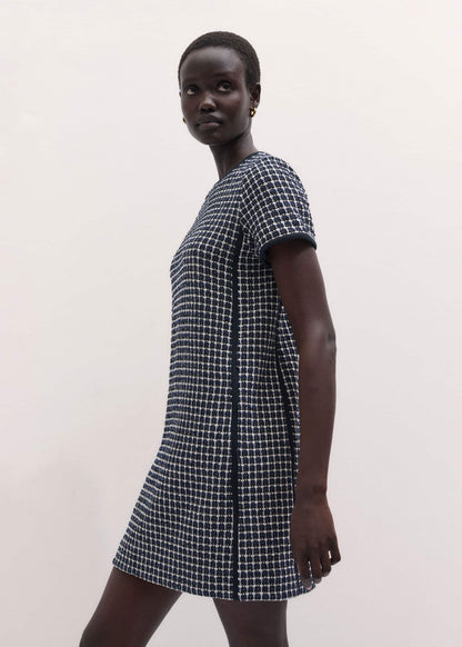 ME+EM Clothing Navy Textured Short Sleeve Mini Dress