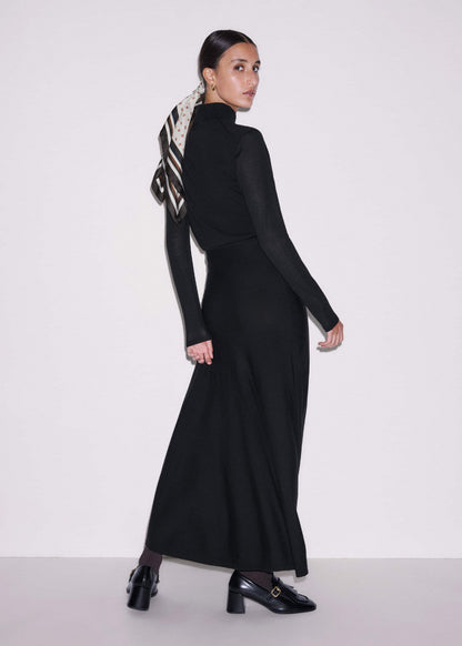 ME+EM Clothing Black High Neck Knit Maxi Dress + Layering Top