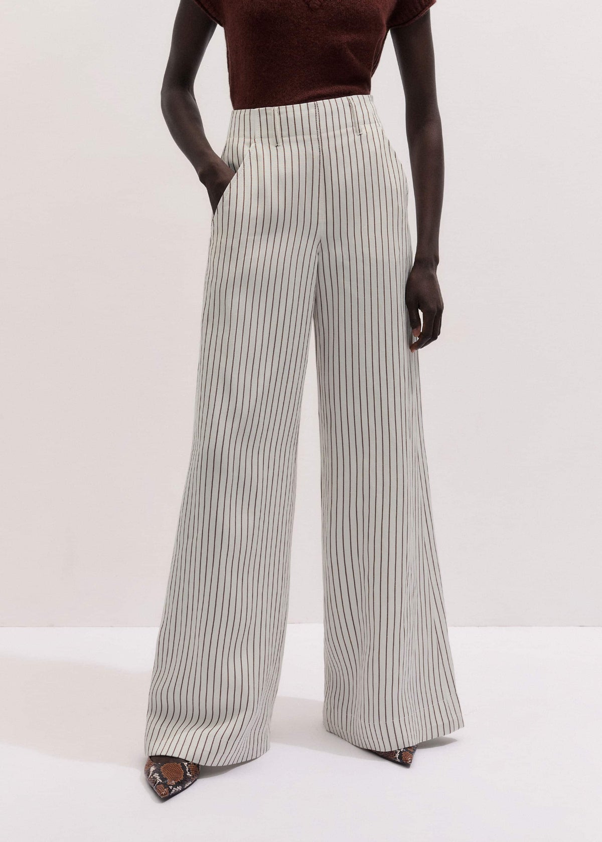 ME+EM Clothing Ivory High Waist Wide Pant
