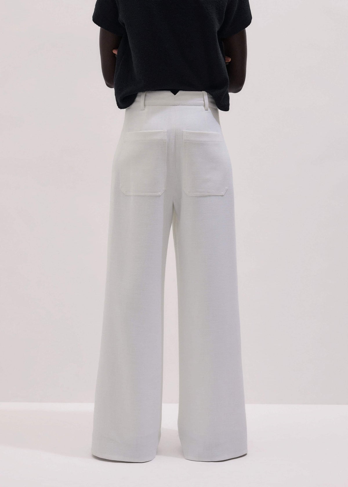 ME+EM Clothing Ivory Double Pleat Wide-Leg Pant