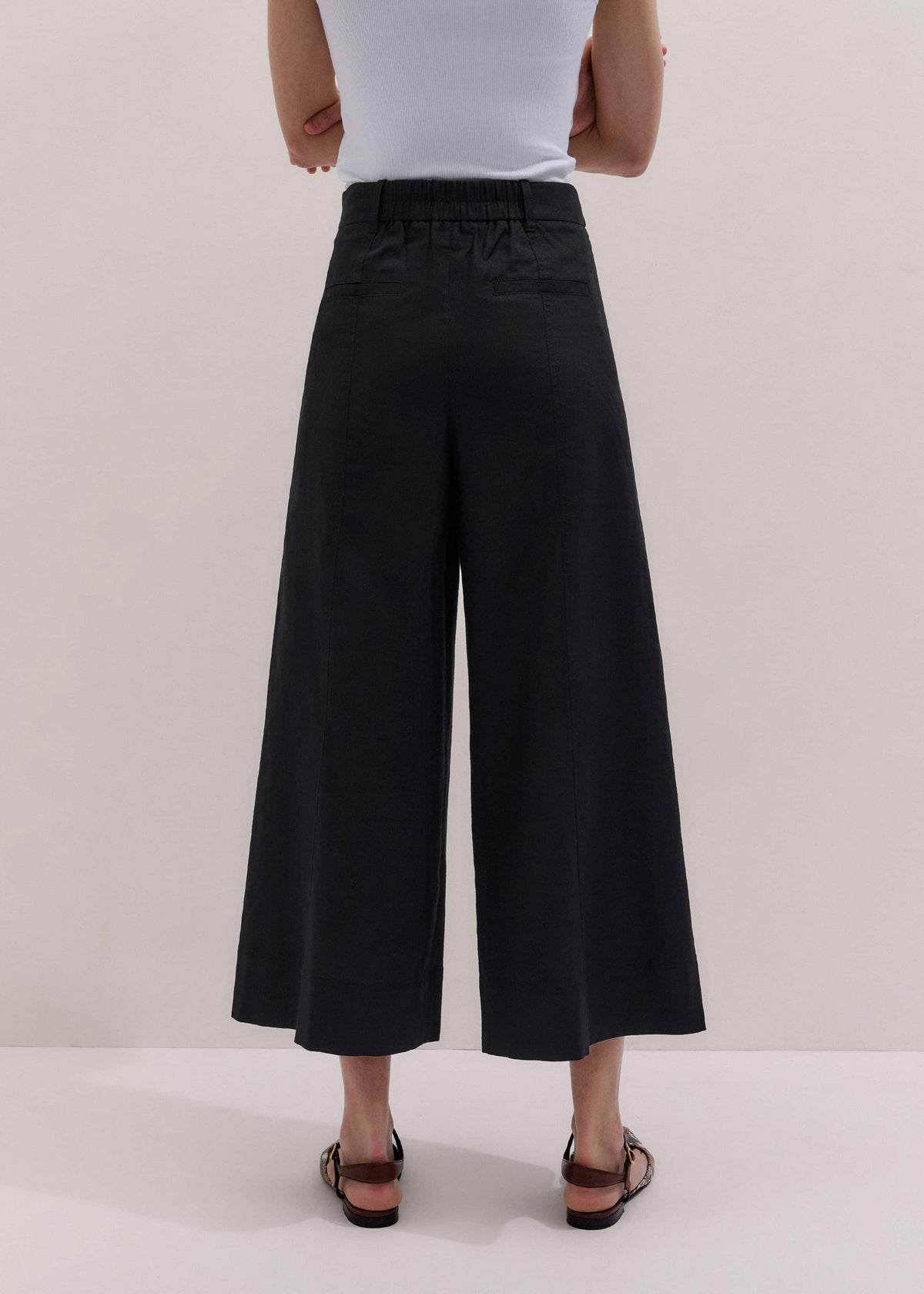 ME+EM Clothing Black Crop Wide-Leg Pant