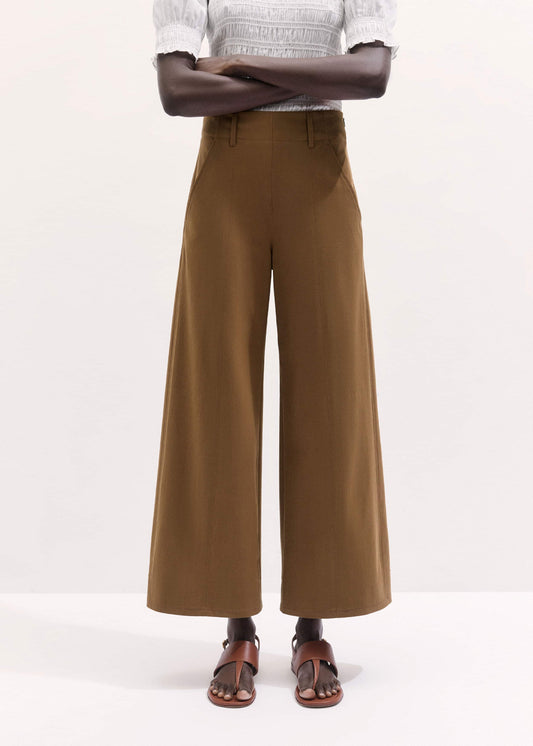 ME+EM Clothing Brown Wide Crop Pant