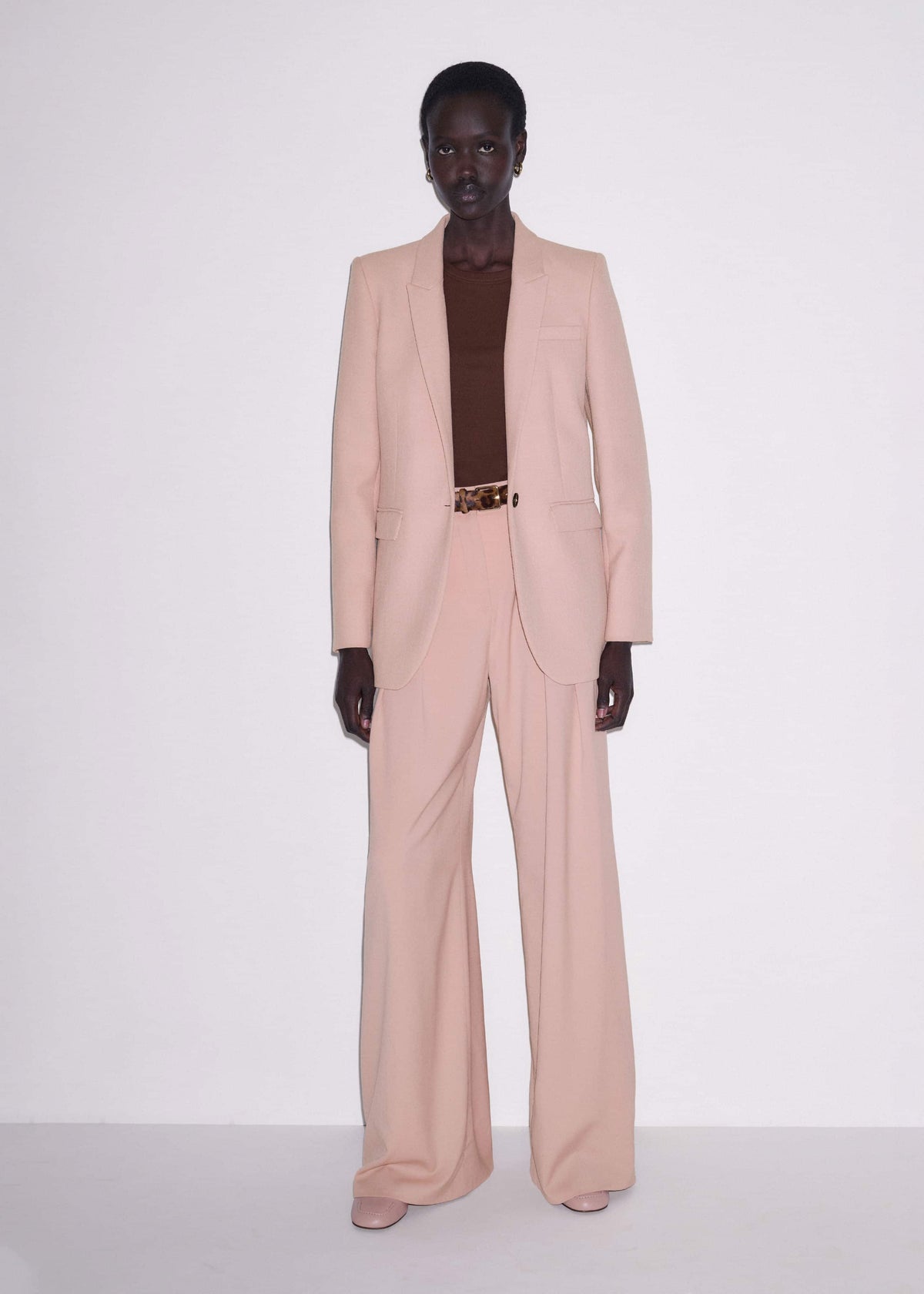 ME+EM Clothing Pink Pleat Wide-Leg Pant