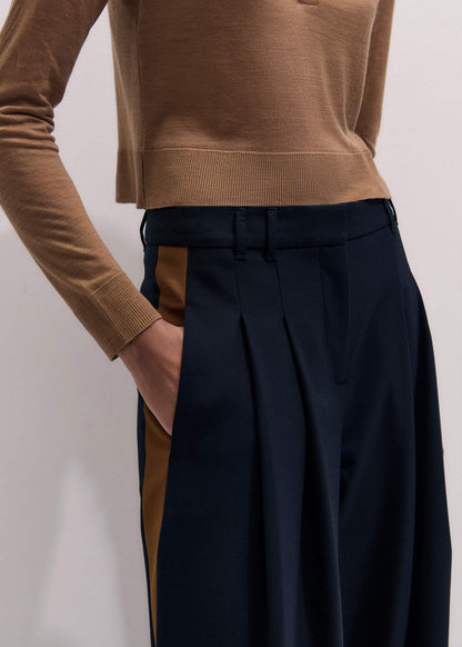ME+EM Clothing Navy Contrast Side Panel Wide-Leg Pant