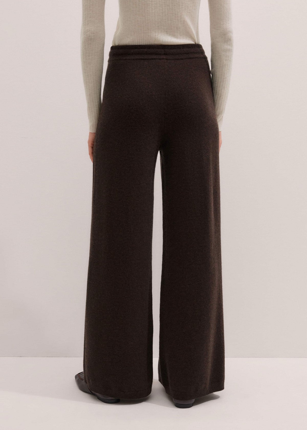 ME+EM Clothing Brown Cashmere Wide-Leg Knit Pant