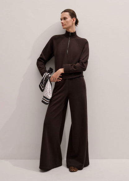 ME+EM Clothing Brown Sweatshirt Wide-Leg Track Pant