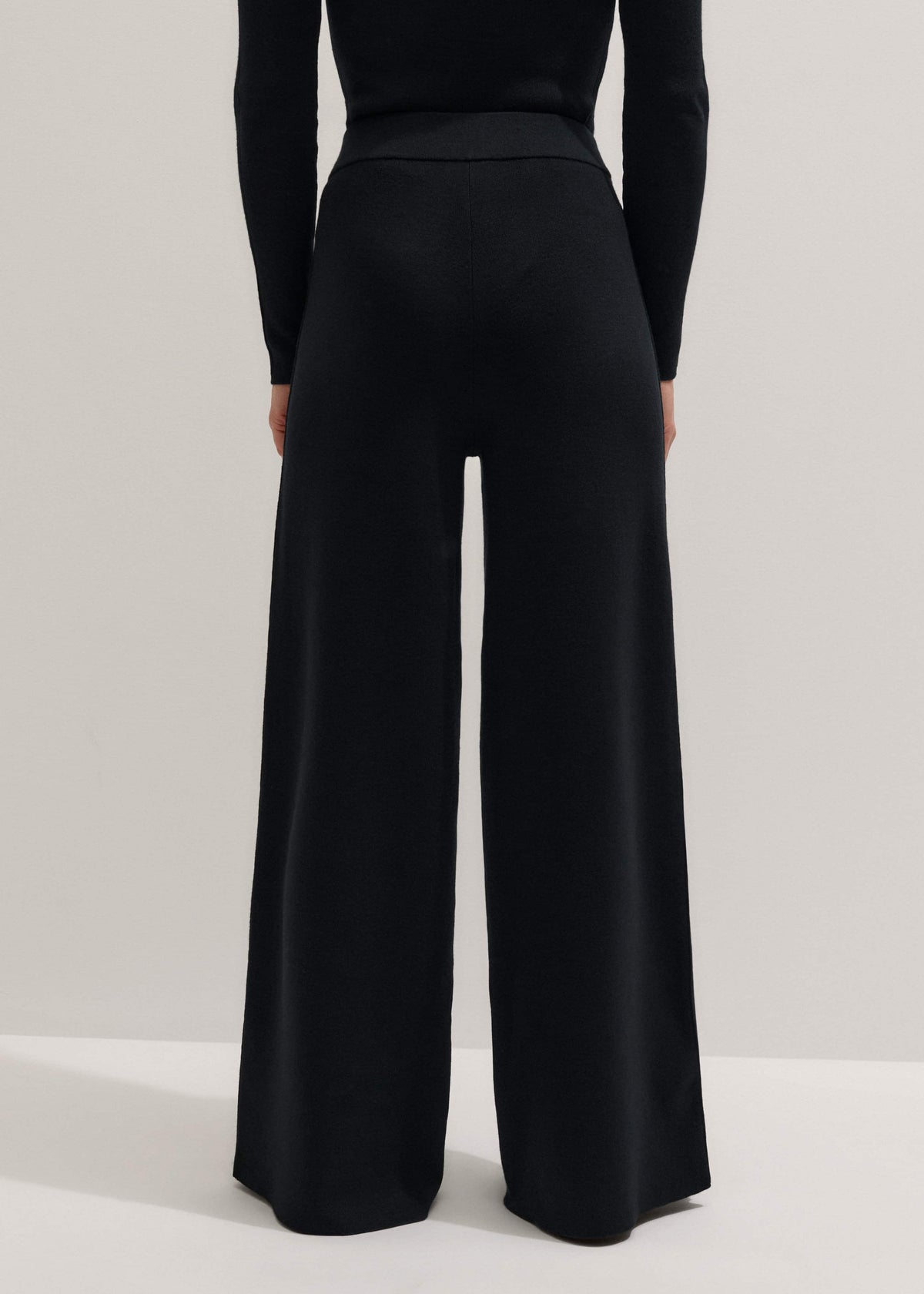 ME+EM Clothing Black Silk Knit Evening Palazzo Pant