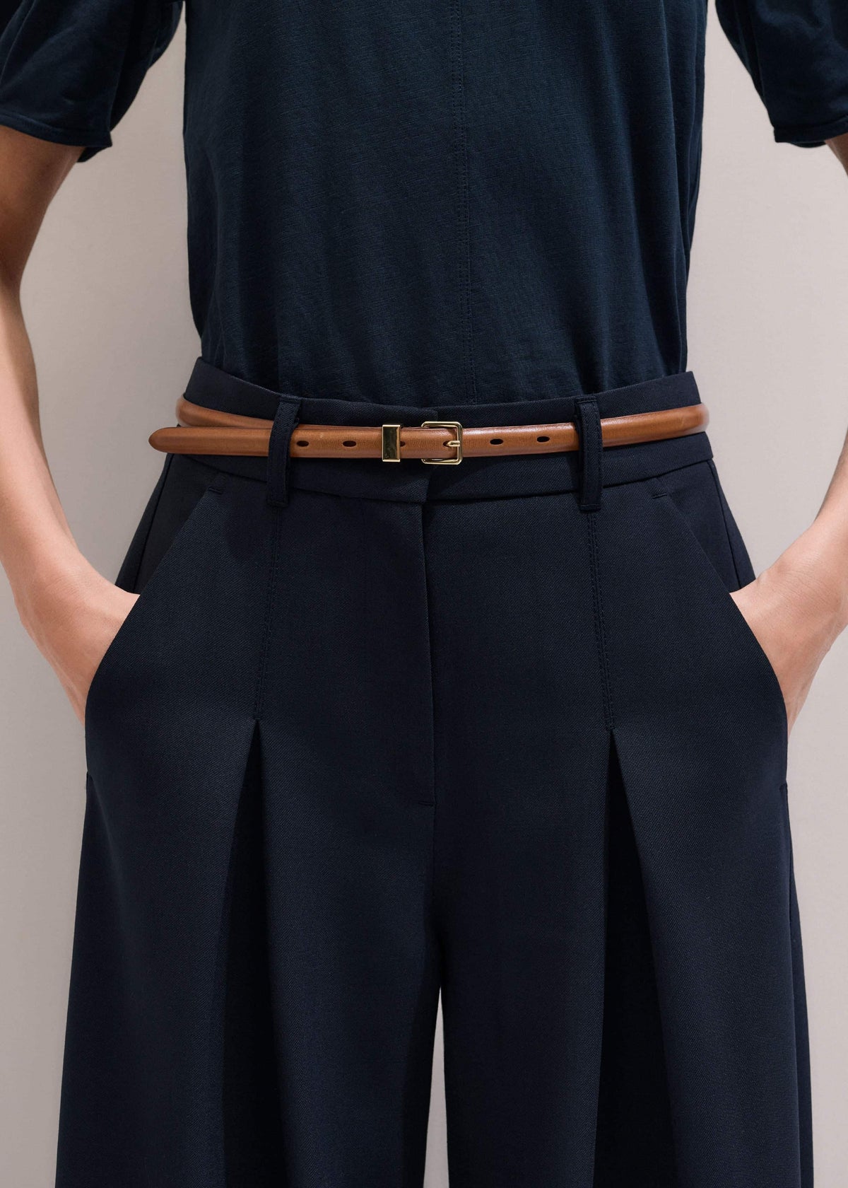 ME+EM Clothing Navy Ultimate Very Wide-Leg Pant