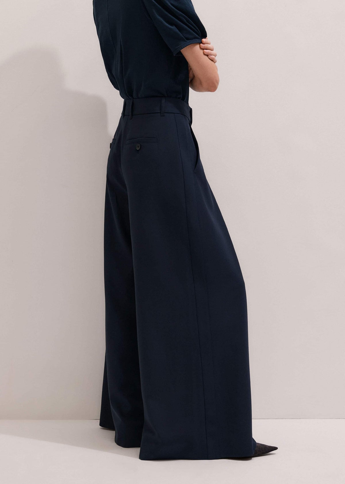 ME+EM Clothing Navy Ultimate Very Wide-Leg Pant