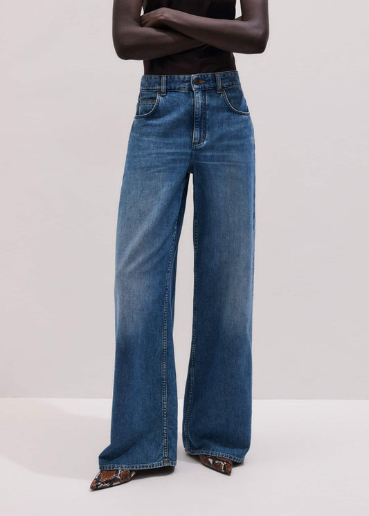 ME+EM Clothing Blue Relaxed Baggy Wide-Leg Jean