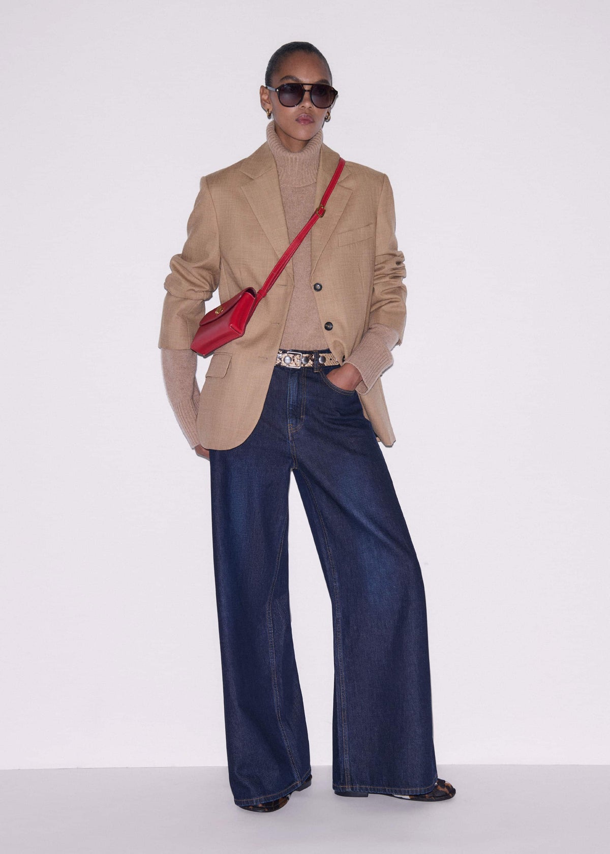 ME+EM Clothing Dark Blue Rinse Wash Ultimate Wide-Leg Jean