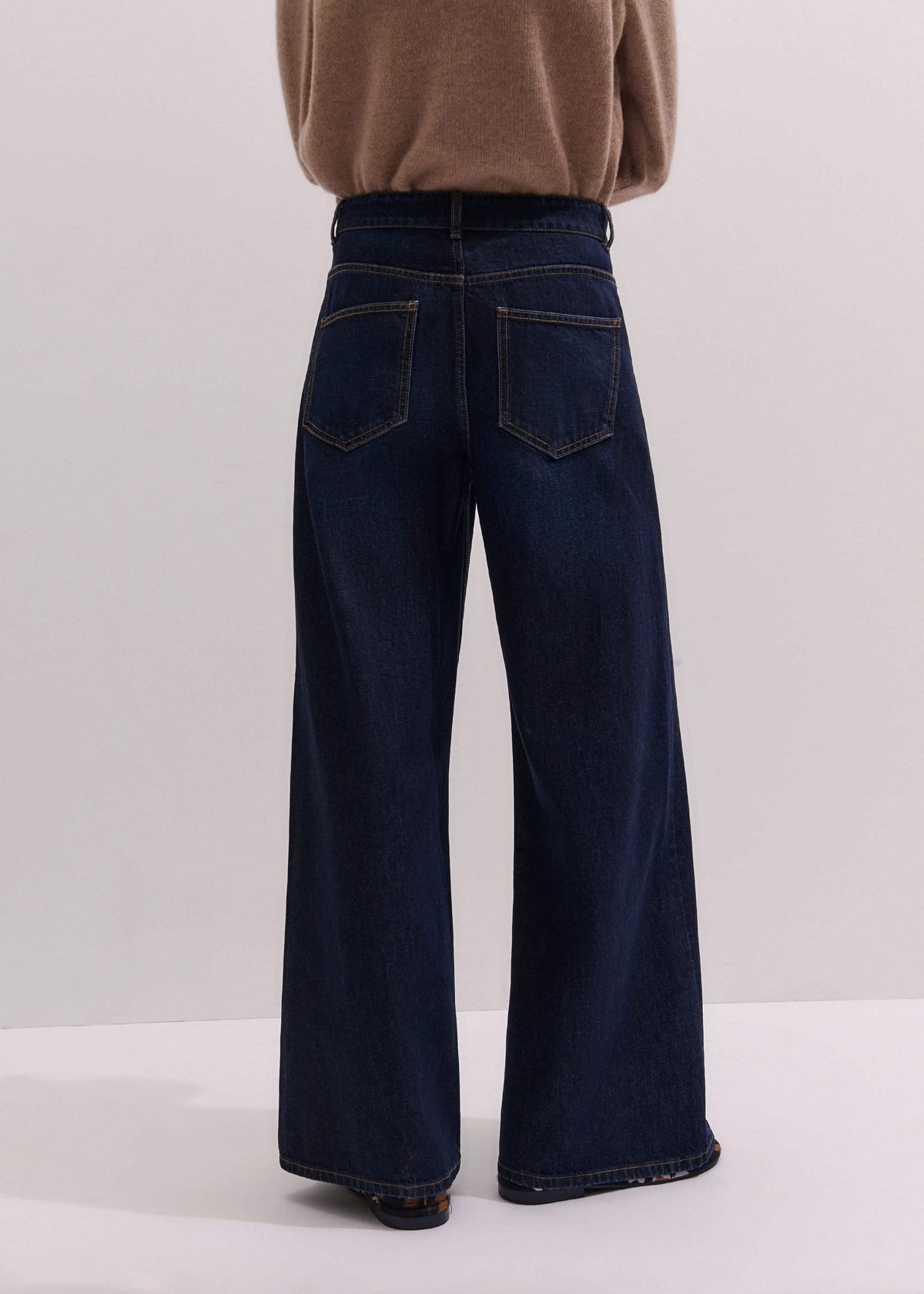ME+EM Clothing Dark Blue Rinse Wash Ultimate Wide-Leg Jean