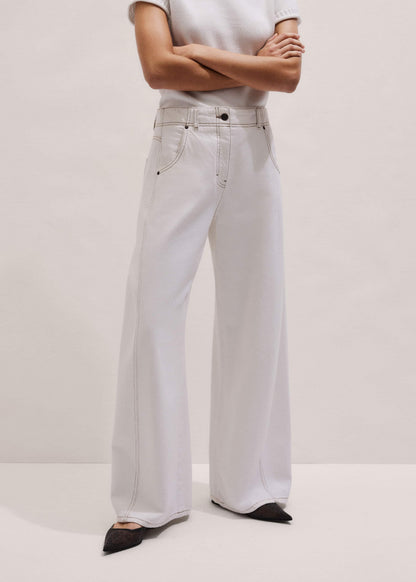 ME+EM Clothing White Relaxed Engineered Jean