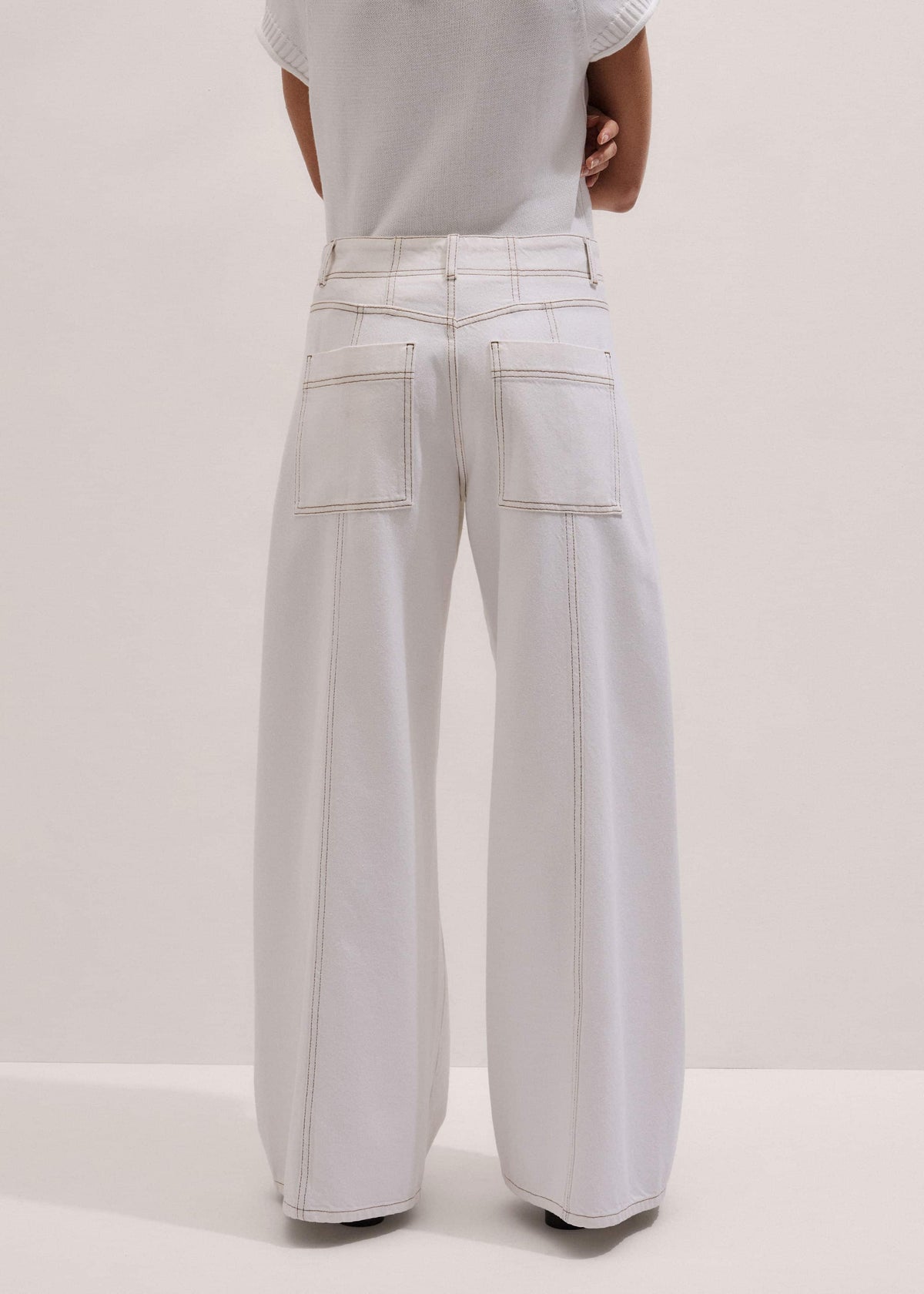 ME+EM Clothing White Relaxed Engineered Jean