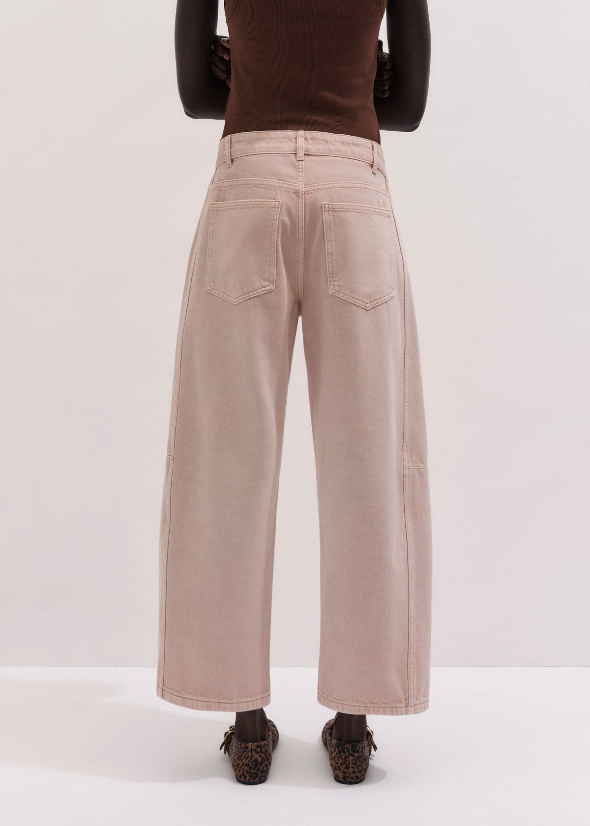 ME+EM Clothing Pink Exaggerated Crop Jean