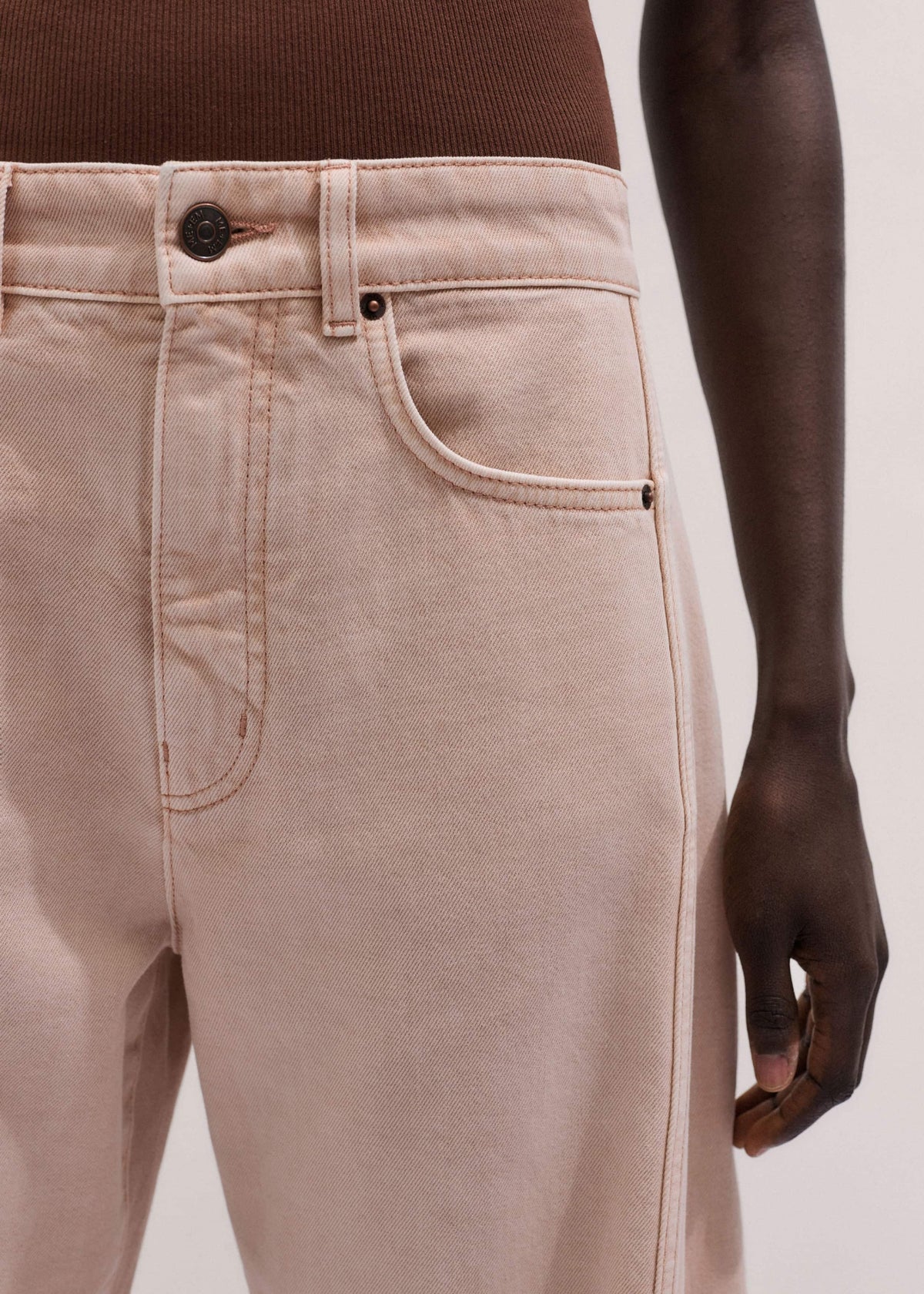 ME+EM Clothing Pink Exaggerated Crop Jean