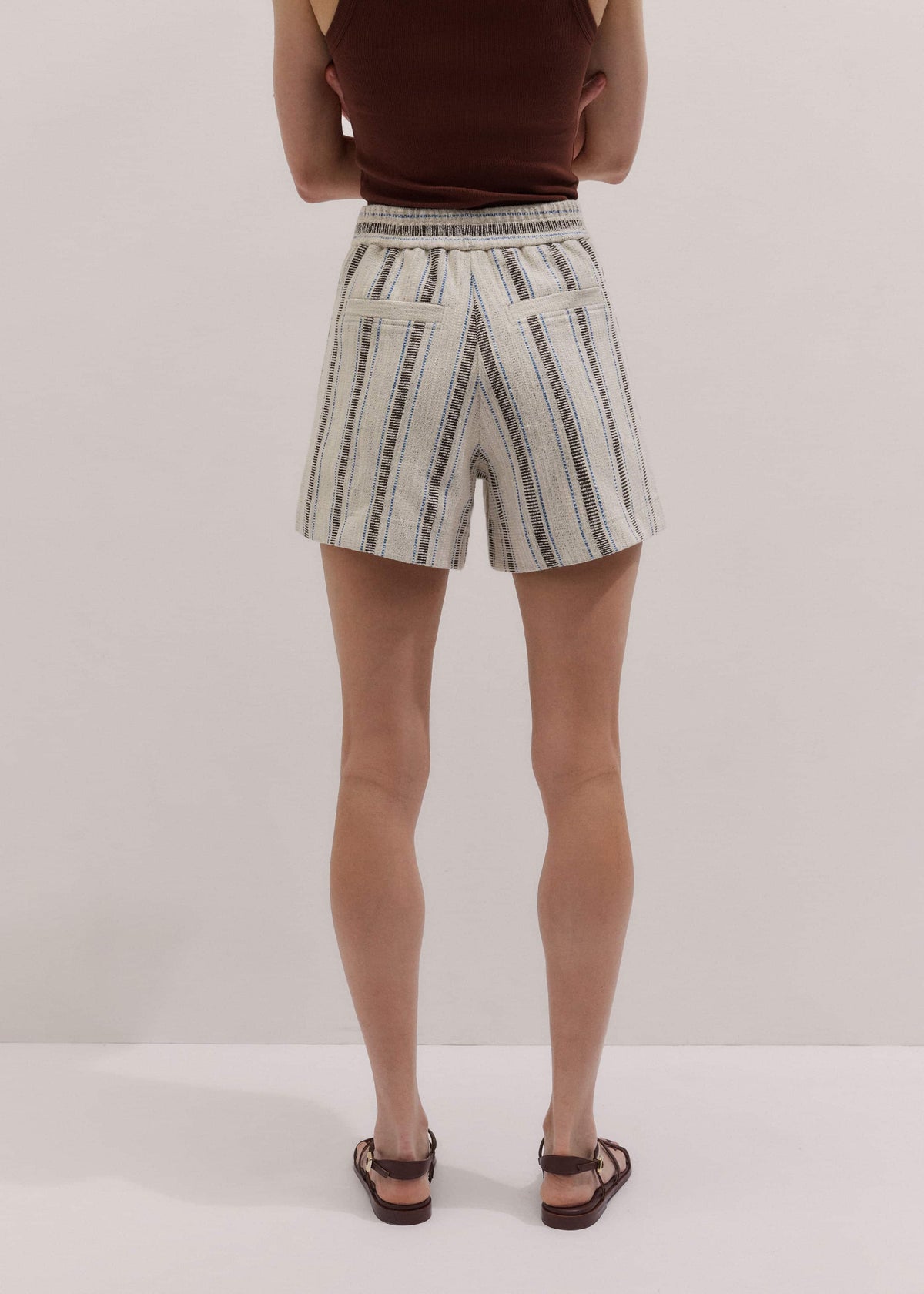 ME+EM Clothing Cream Stripe Short