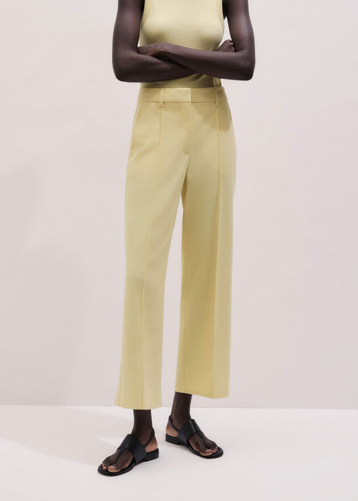 ME+EM Clothing Yellow Tailored Straight Crop Pant