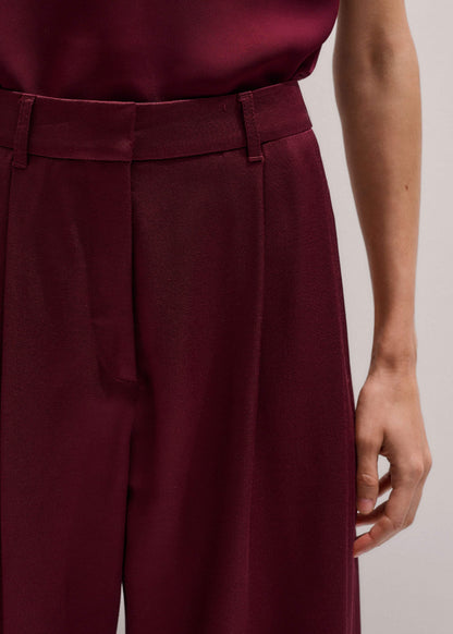 ME+EM Clothing Red Wool Event Ready Pleat Straight-Leg Pant