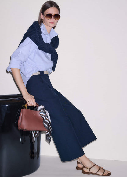 ME+EM Clothing Navy Straight Crop Pant