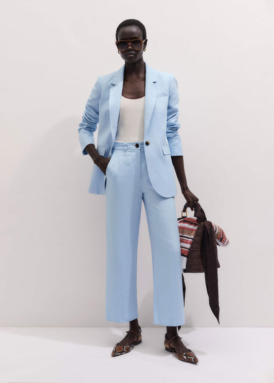 ME+EM Clothing Blue Straight Crop Pant