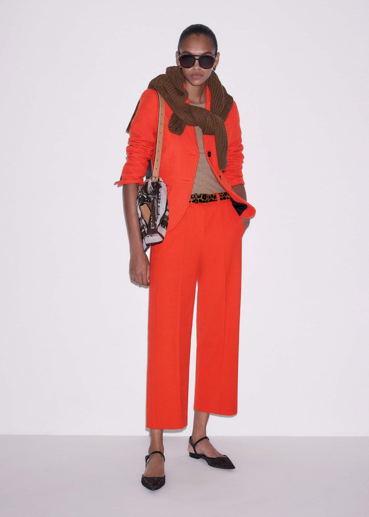 ME+EM Clothing Orange Straight Crop Tailored Pant
