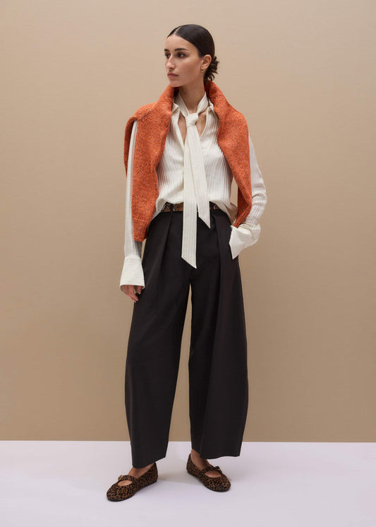 ME+EM Clothing Brown Barrel-Leg Pant