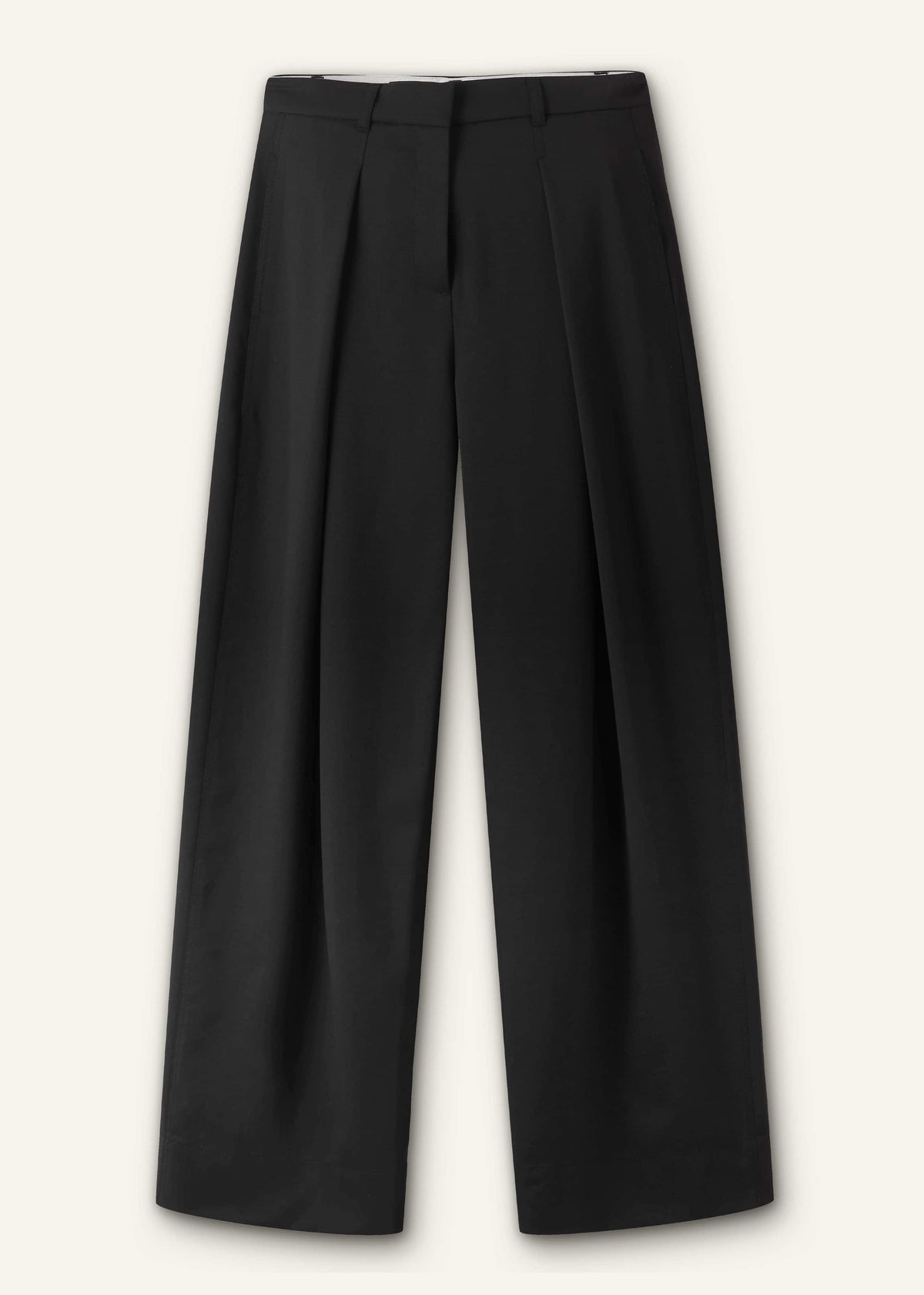ME+EM Clothing Black Wool Exaggerated Tapered Pleat Pant